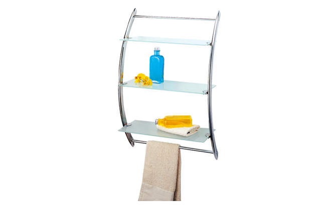 glass towel shelf bathroom