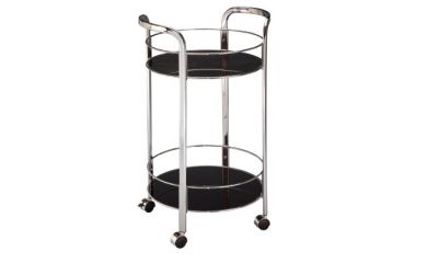 Kitchen Cart With Handle, Storage Trolley, Glass Cart With Casters