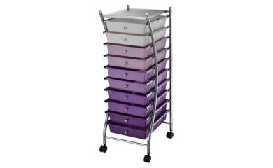 10-Tier Drawer Cart, Plastic Cart With Drawer, Drawer Trolley Cart